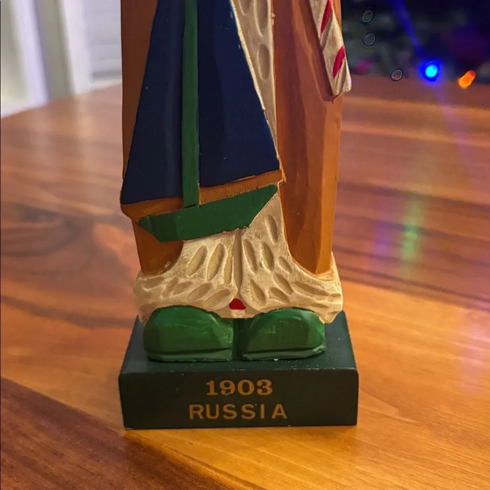 Santa of the World Hand Painted Carved Wood 1903 Russia Collectors Edition 12.5”